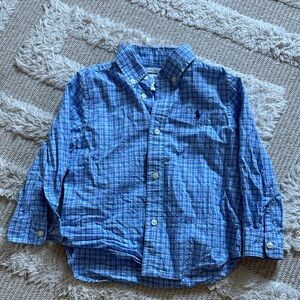 Ralph Lauren Kids Blue Plaid Button Down Shirt